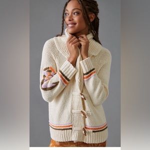 Anthropologie Maeve Duffel Horseshoe Toggle Buttons Cardigan Sweater XS NWT